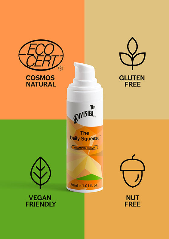 The Daily Squeeze - Vitamin C Serum - With its certifications of Nut Free, Gluten Free and Vegan Friendly
