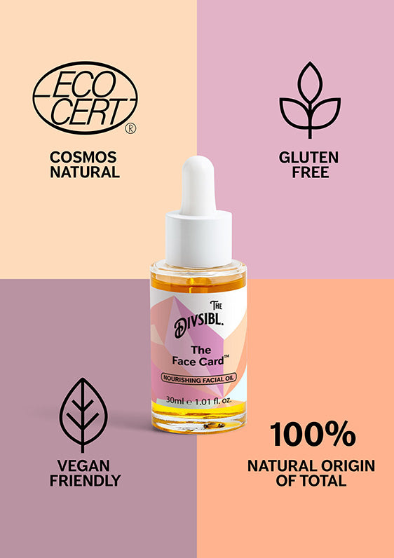 The Face Card - Nourishing Facial Oil - With its certifications of Gluten Free and Vegan Friendly