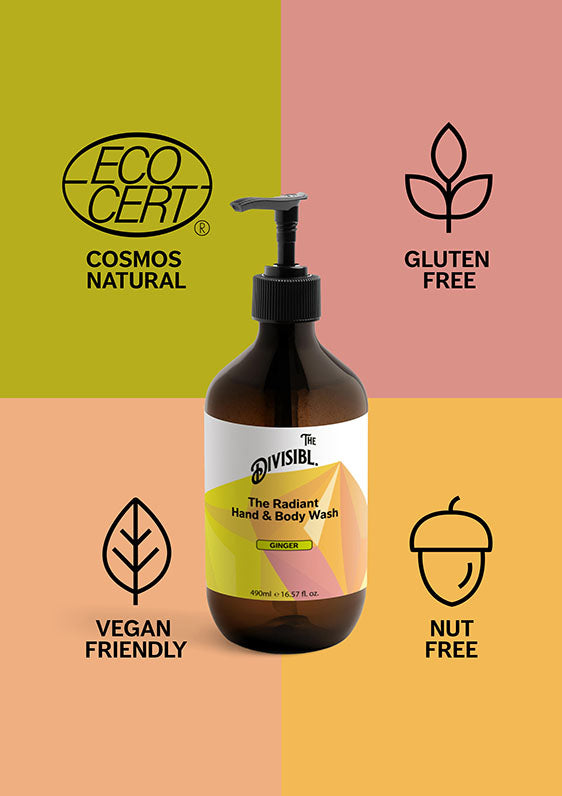 The Radiant Hand and Body Wash - Ginger - With its certifications of Nut Free, Gluten Free and Vegan Friendly