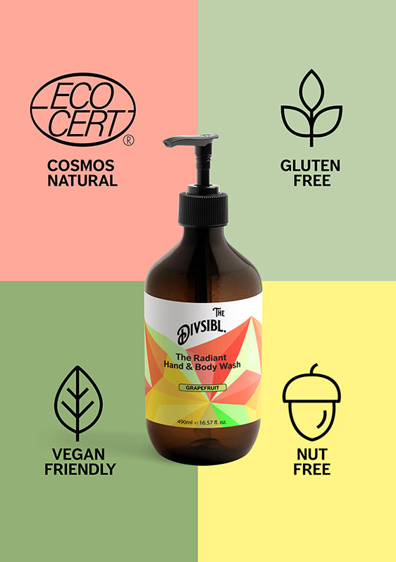 The Radiant Hand and Body Wash - Grapefruit - With its certifications of Nut Free, Gluten Free and Vegan Friendly
