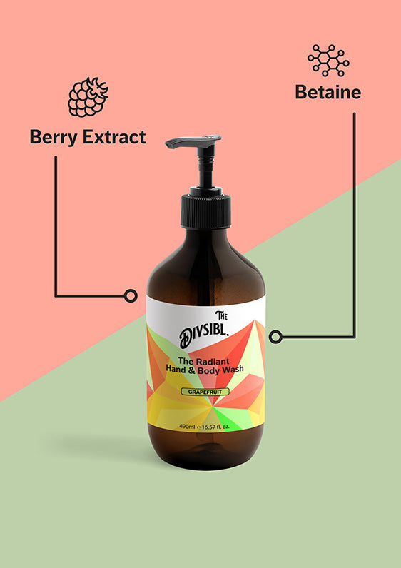 The Radiant Hand and Body Wash - Grapefruit - List of key ingredients including Betaine and Berry Extract