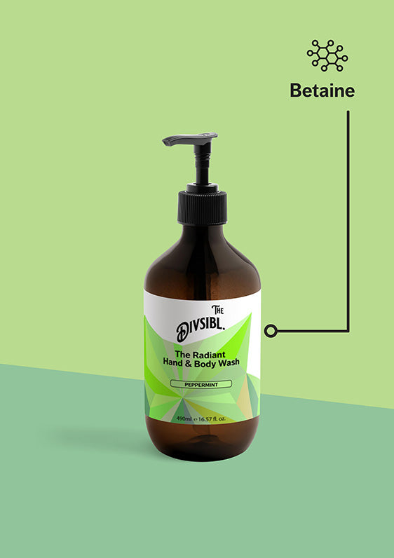 The Radiant Hand and Body Wash - Peppermint - List of key ingredients including Betaine