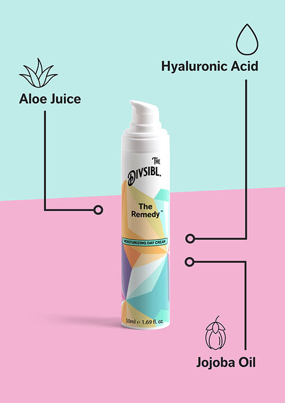 The Remedy - Moisturizing Day Cream - List of key ingredients including Jojoba Oil and Aloe Juice