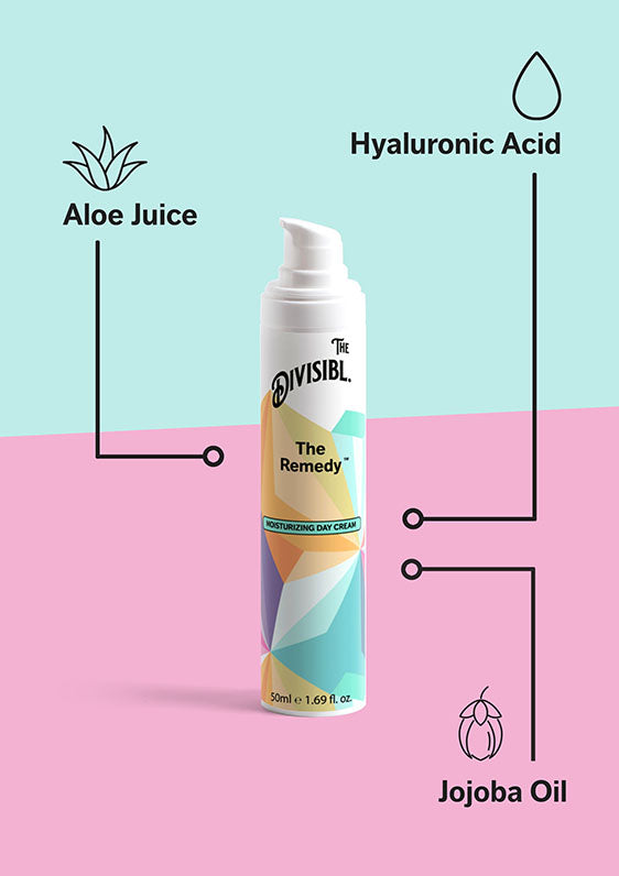 The Remedy - Moisturizing Day Cream - List of key ingredients including Jojoba Oil and Aloe Juice