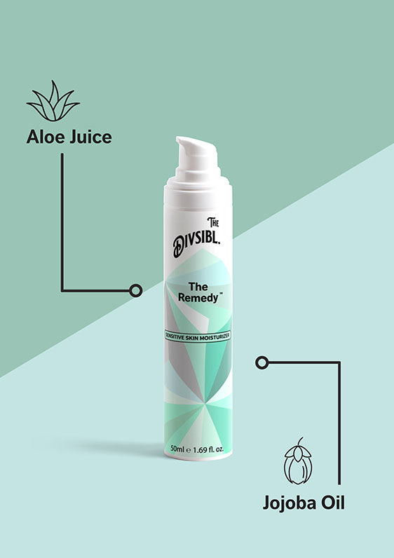 The Remedy - Sensitive Skin Moisturizer - List of key ingredients including Aloe Juice and Jojoba Oil