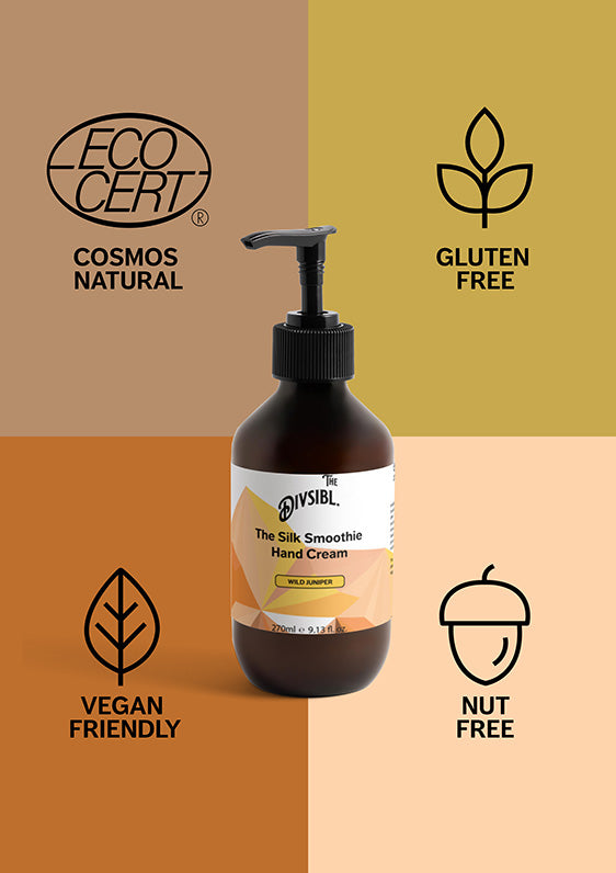 The Silk Smoothie Hand Cream - Wild Juniper - With its certifications of Nut Free, Gluten Free and Vegan Friendly