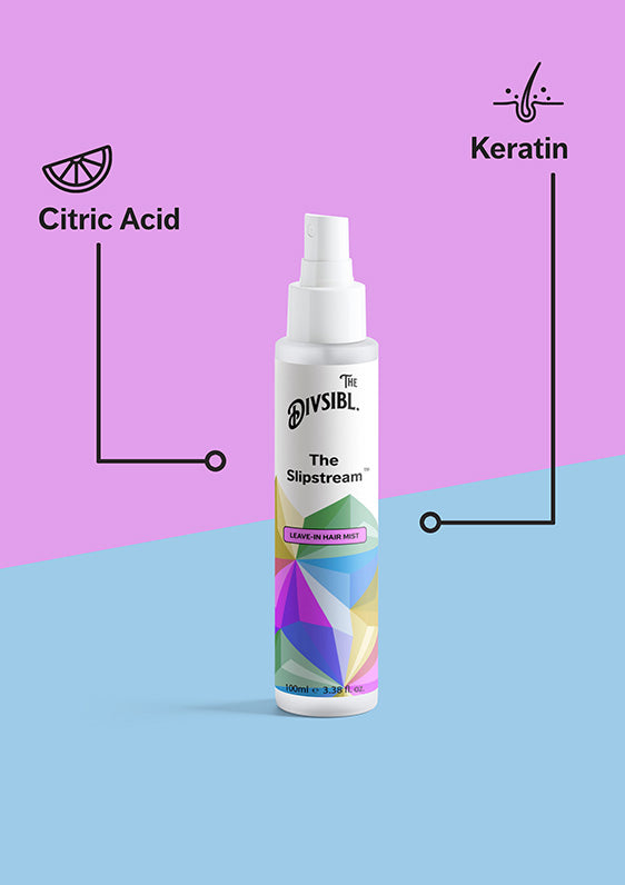 The Slipstream - Leave In Hair Mist - List of key ingredients including Keratin and Citric Acid